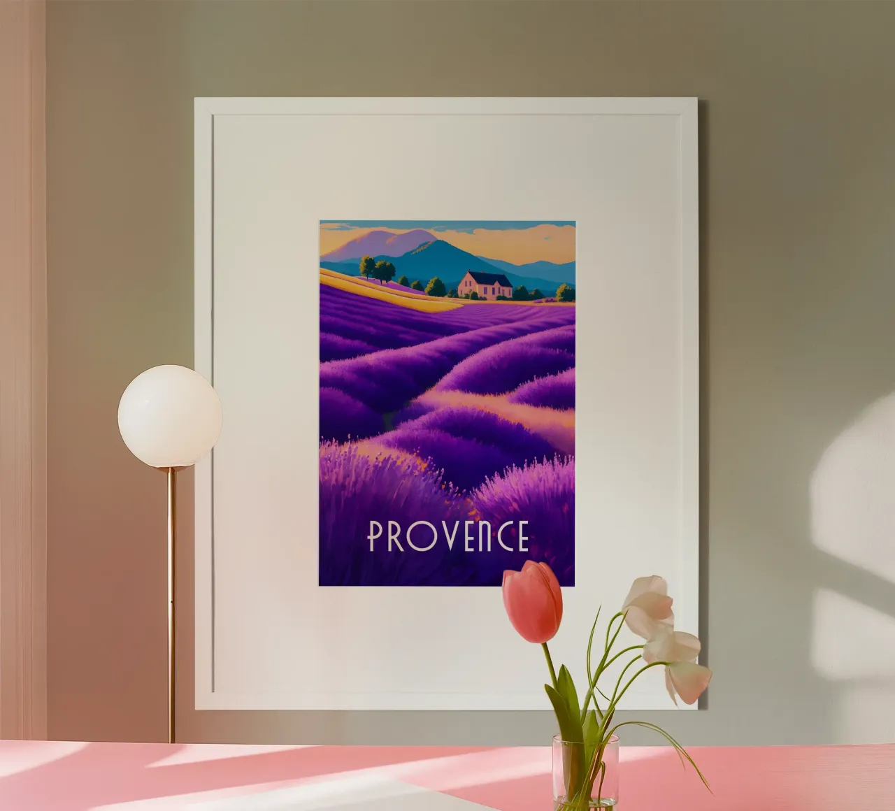 Scène de champ de lavande en Provence hahnemühle de Charnwood Prints