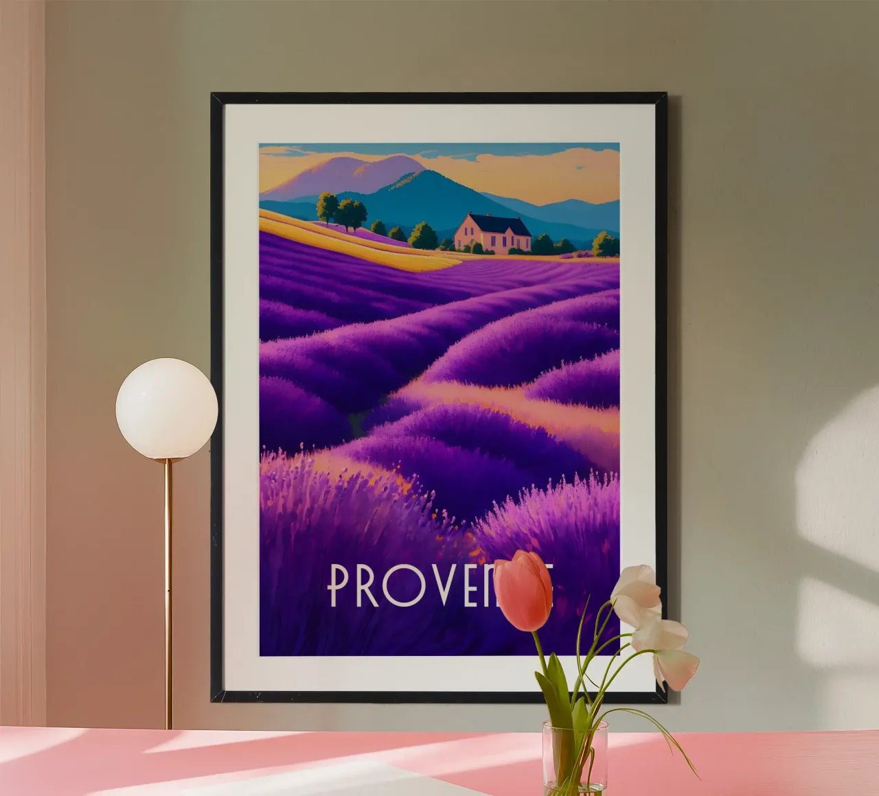 Scène de champ de lavande en Provence hahnemühle de Charnwood Prints