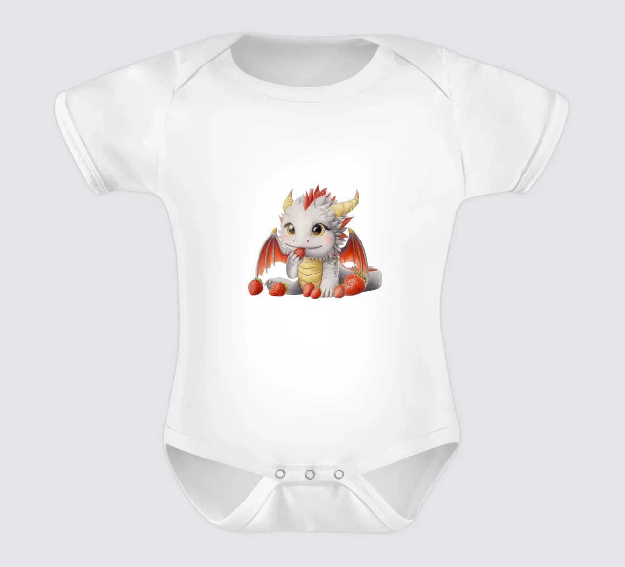 Ember der Erdbeerdrache body neonato maniche corte da Graphit und Farbe