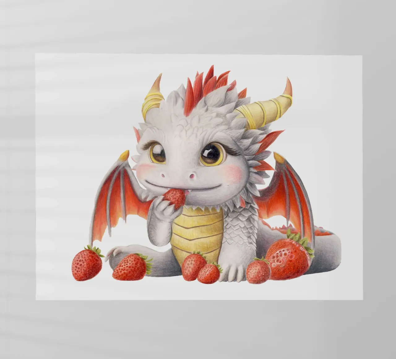 Ember der Erdbeerdrache pellicola backlit da Graphit und Farbe