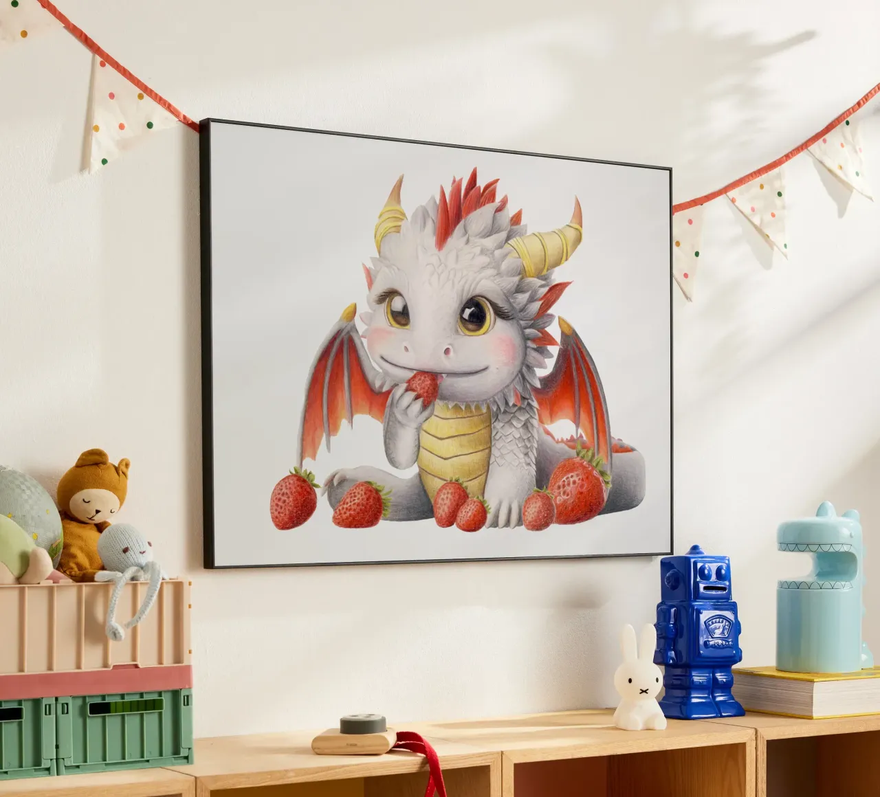 Ember der Erdbeerdrache alluminio dibond da Graphit und Farbe