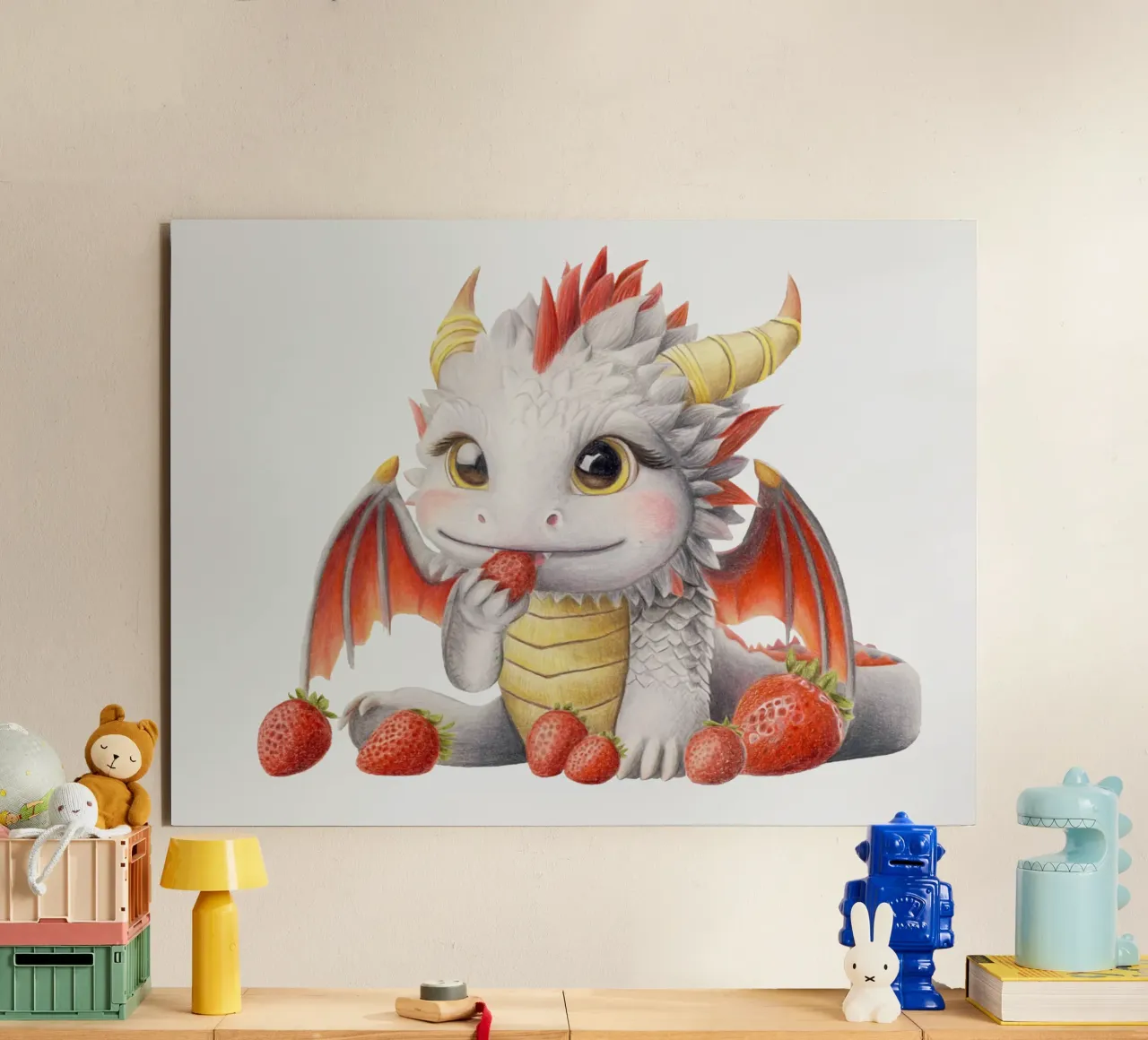 Ember der Erdbeerdrache alluminio dibond da Graphit und Farbe