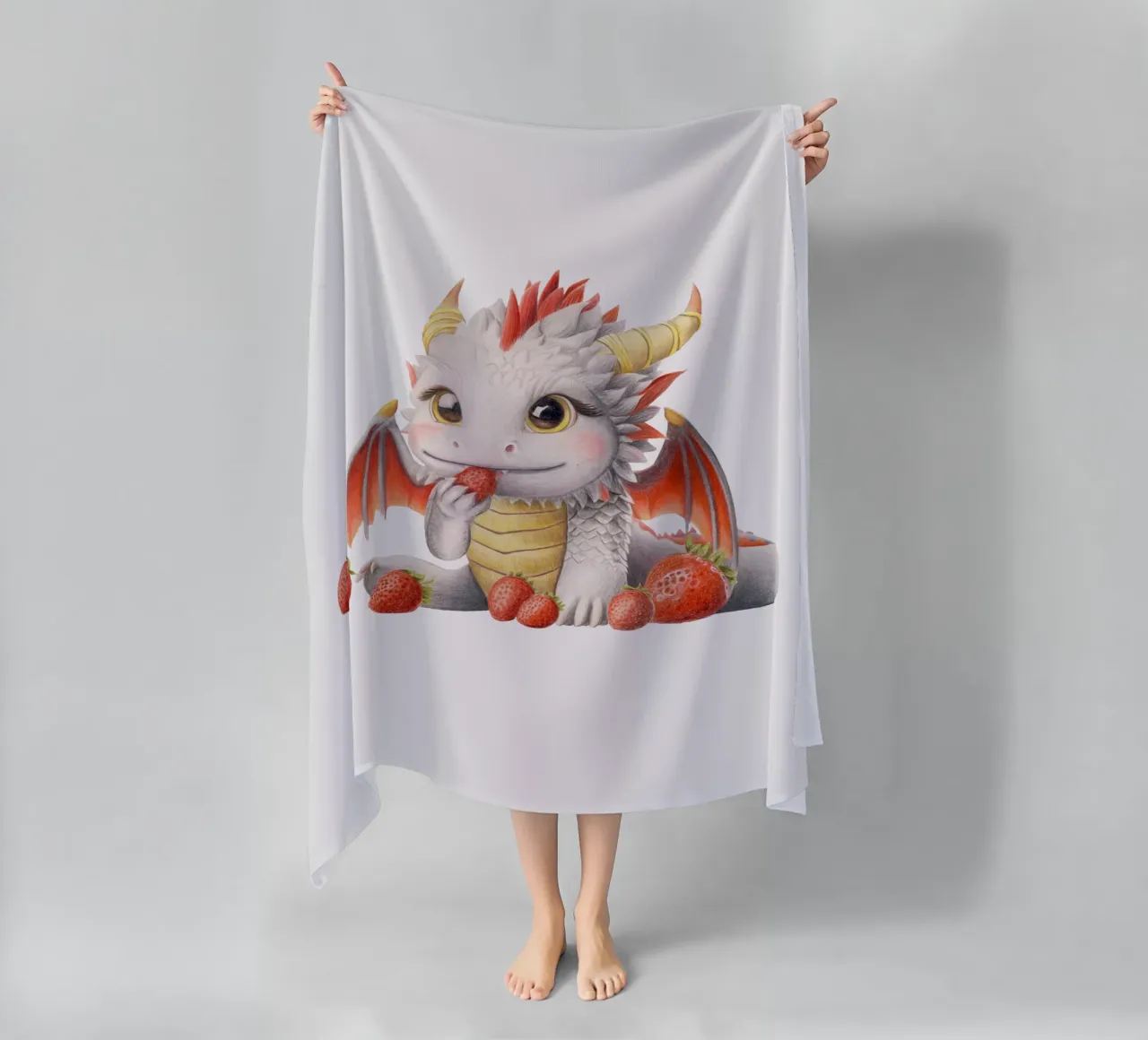 Ember der Erdbeerdrache telo mare da Graphit und Farbe