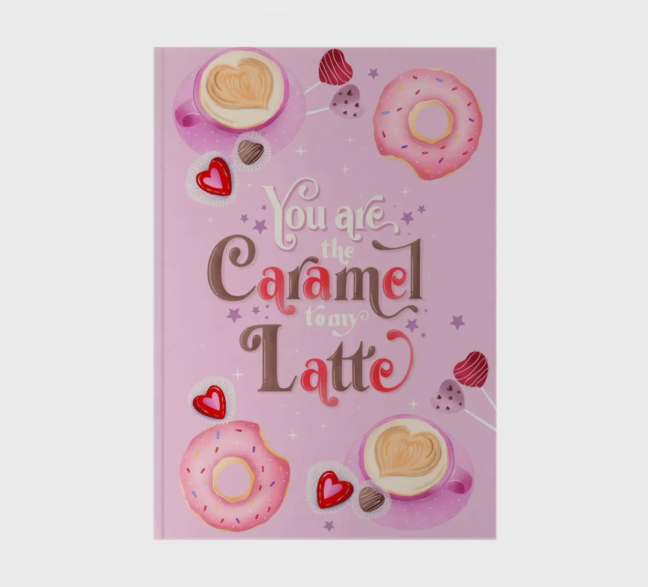Le café. En amour avec le café. Caramel, beignets et café au lait carnet de notes de CalliLetters