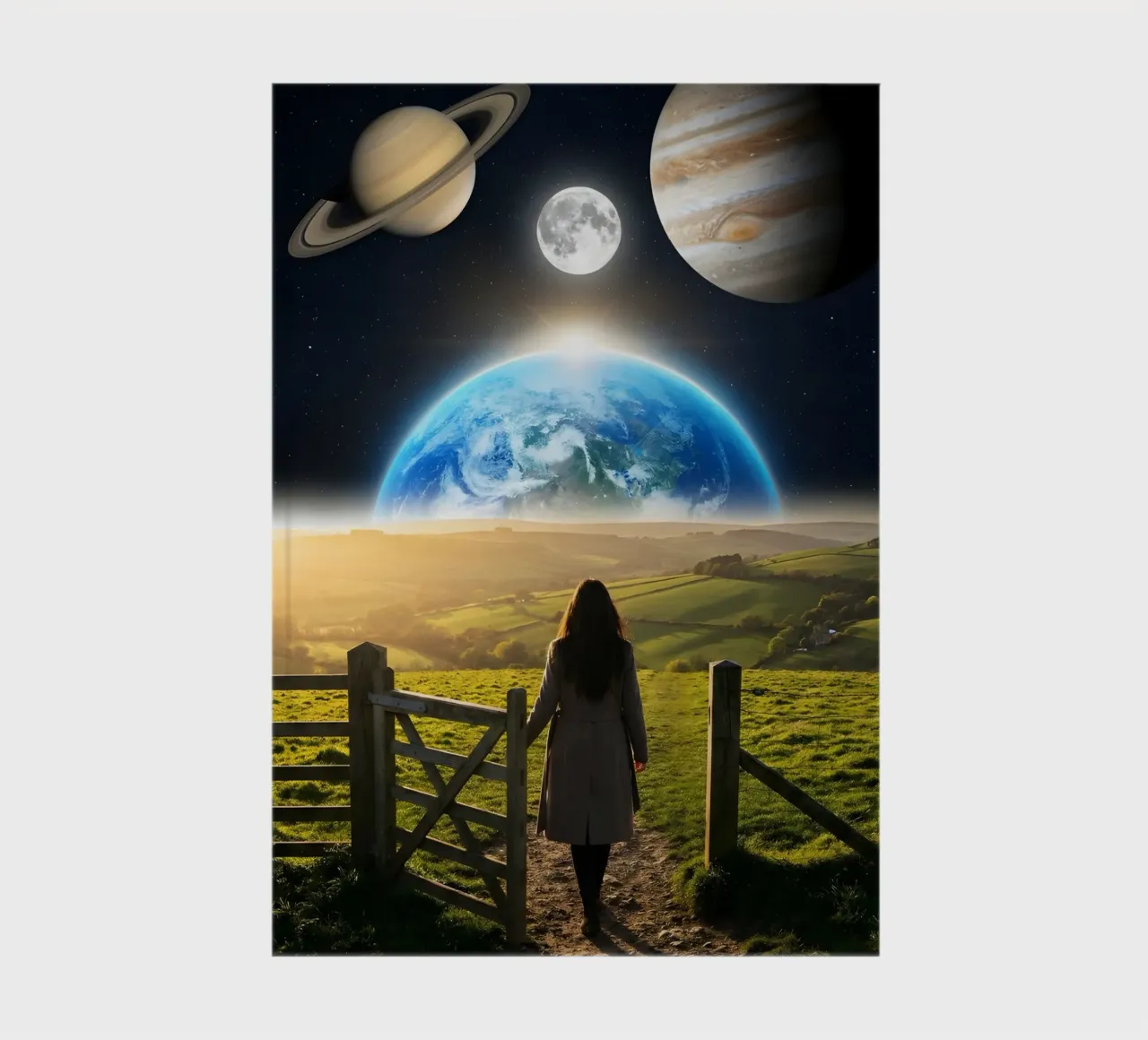 Surreal Path to the Cosmos Over Earth and Planets notebook by Cosmic Daydream Studio