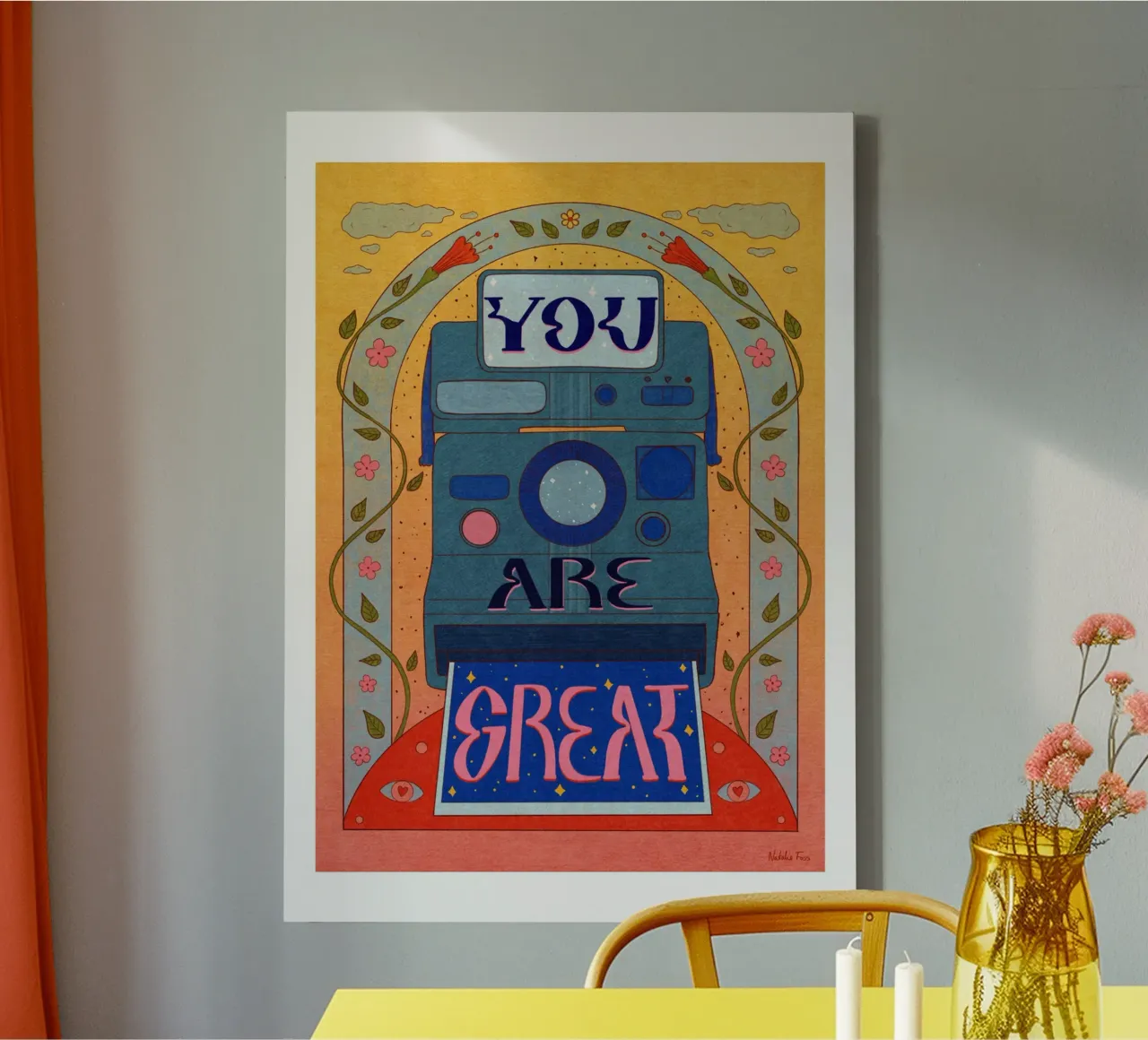 YOU ARE GREAT tela con Cornice a cassetta da Natalie Foss
