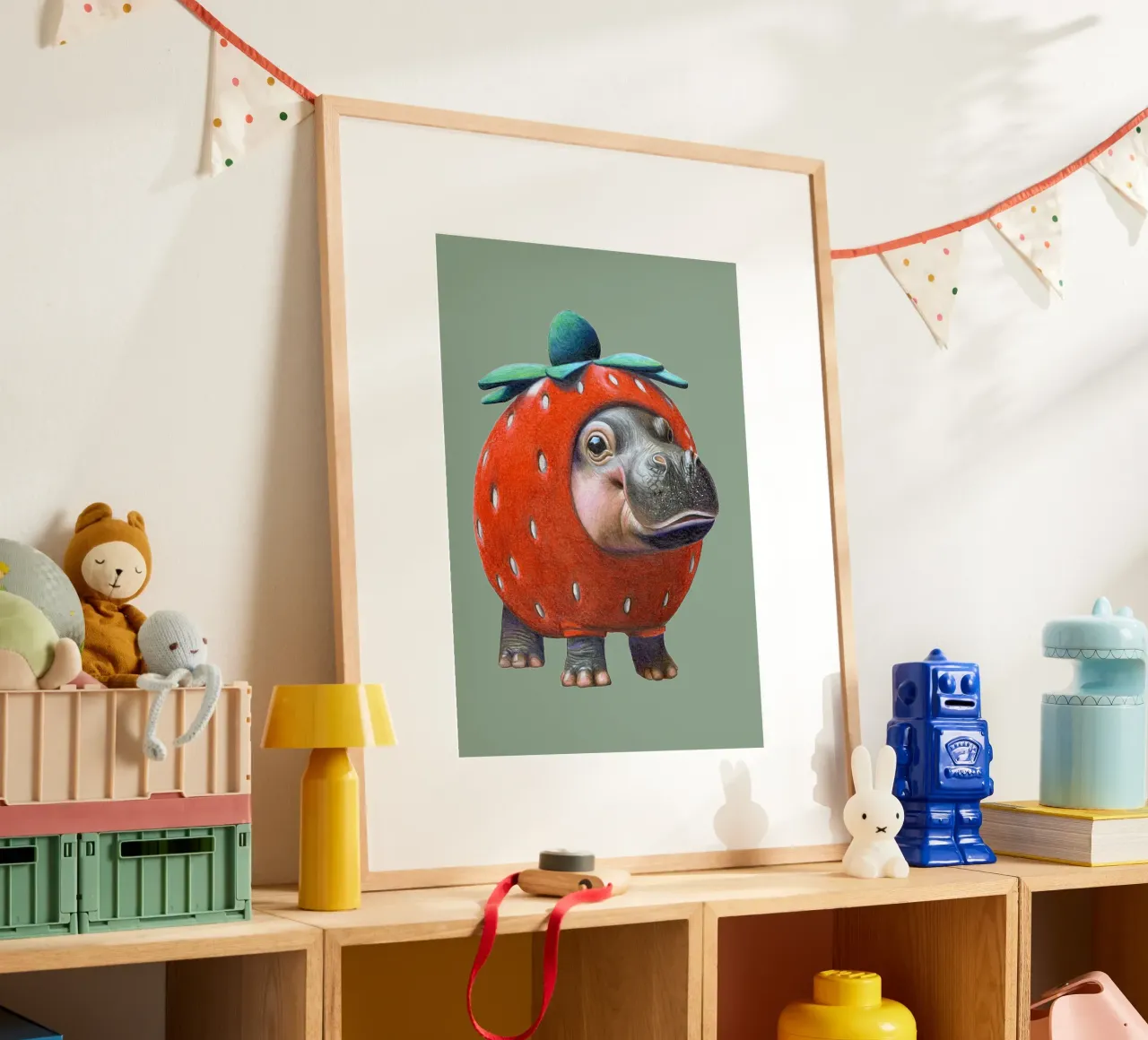 Brutaal klein fruit poster met aluminium frame van Graphit und Farbe