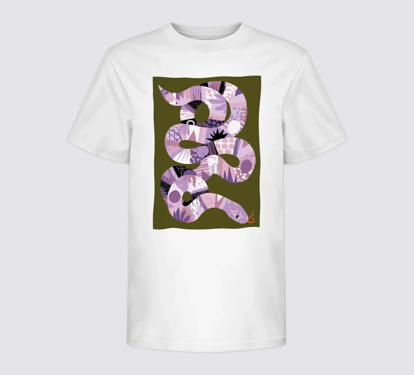 Snake kinder t-shirt van Tom Abbiss Smith