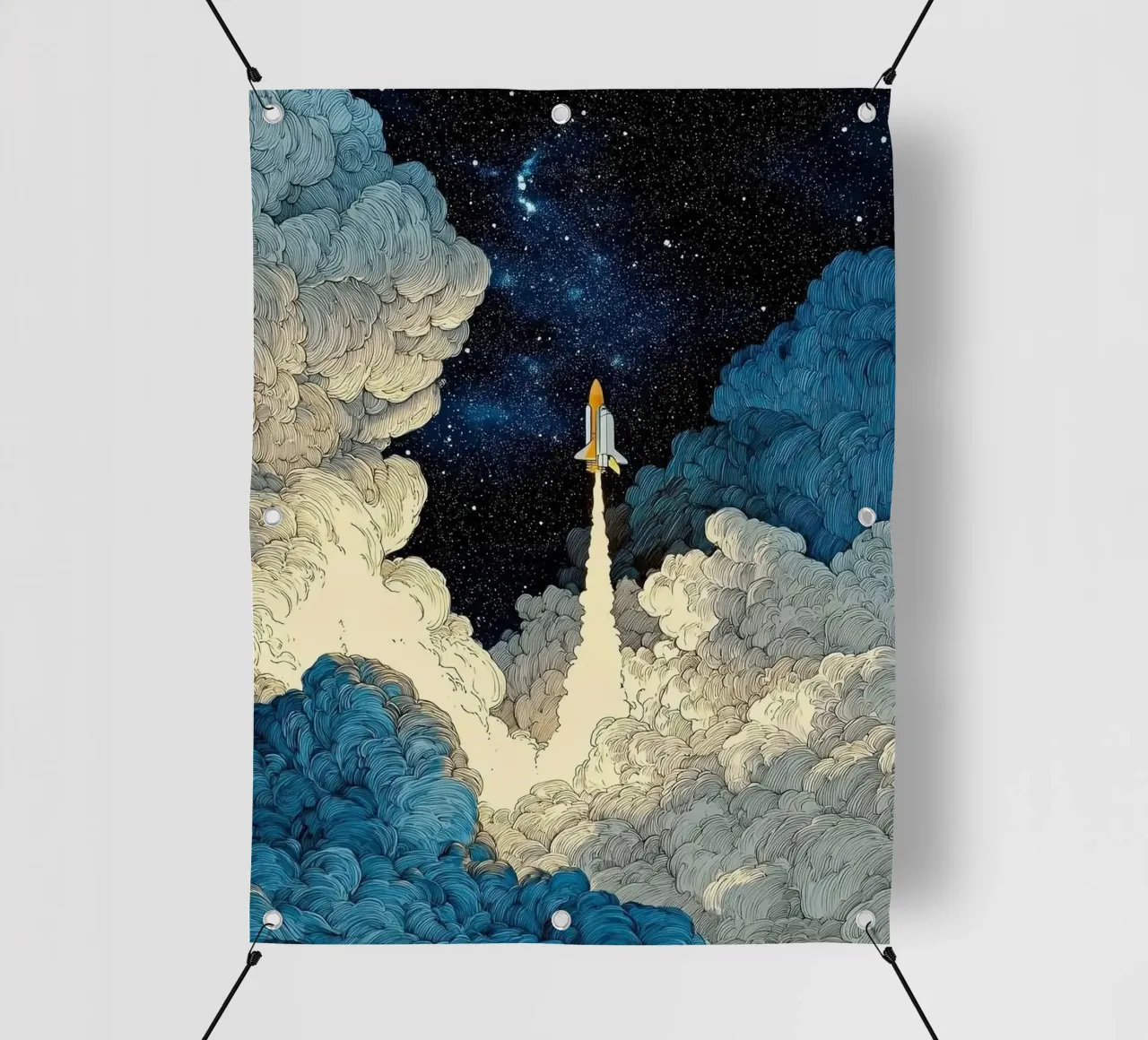 spaceship and cloud telo in pvc da scoten