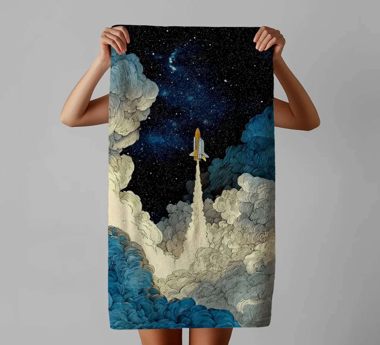 spaceship and cloud asciugamano da bagno da scoten