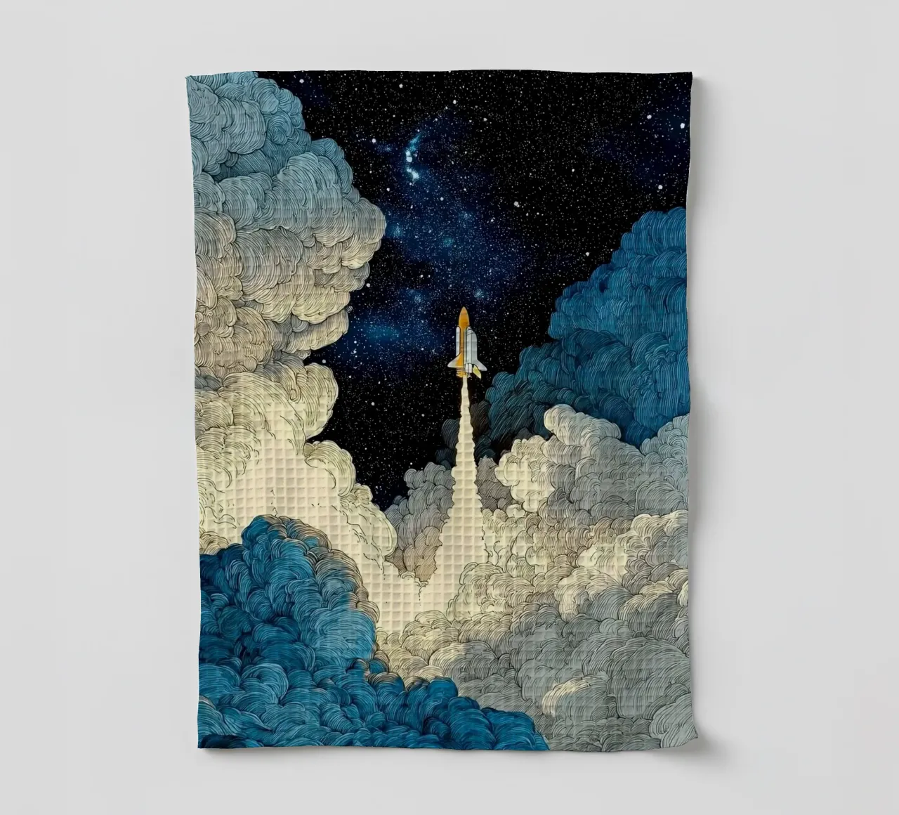 spaceship and cloud canovaccio da cucina da scoten