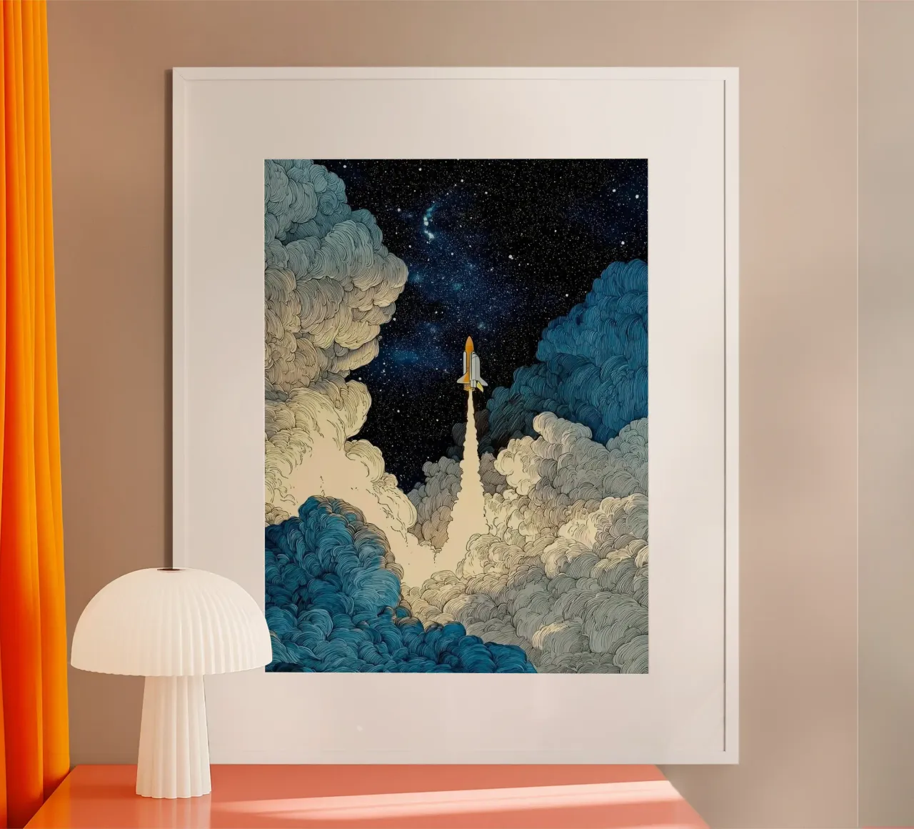 spaceship and cloud carta hahnemühle da scoten