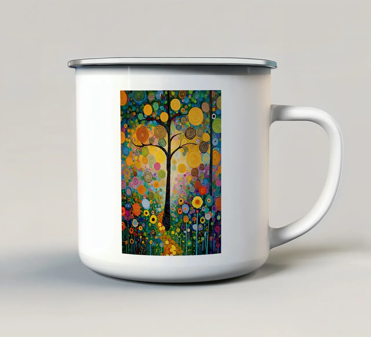 Forest flowers colorful, style Klimt tazza in smalto da MATEOart