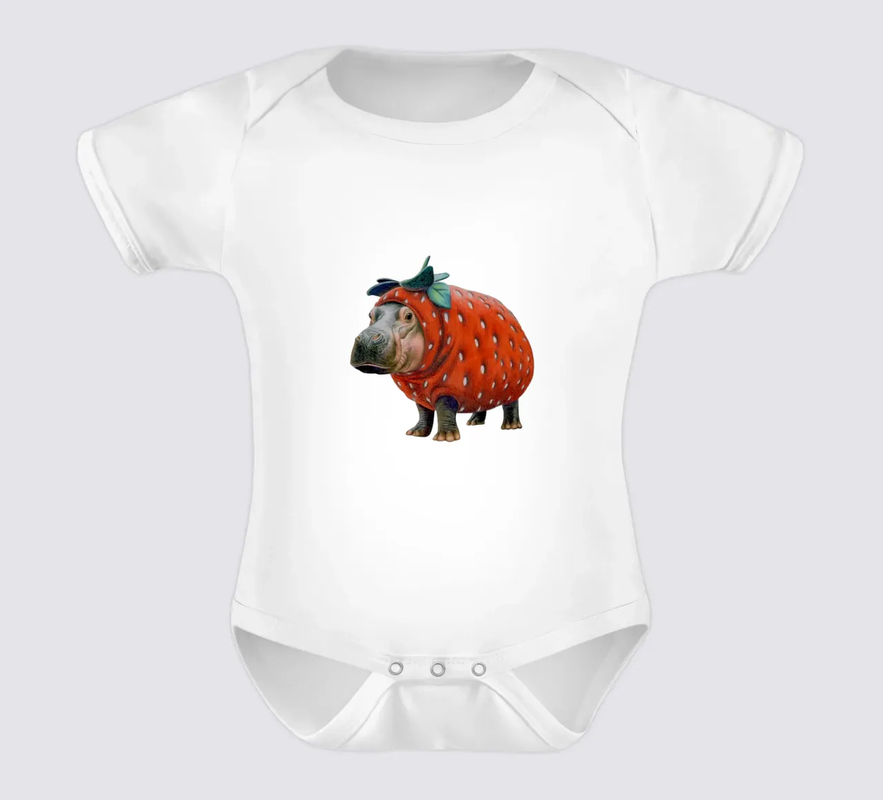 Ippopotamo fragola body neonato maniche corte da Graphit und Farbe