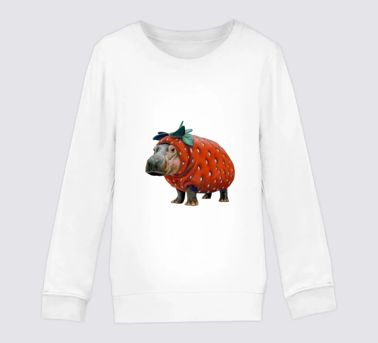 Ippopotamo fragola felpa bambino da Graphit und Farbe