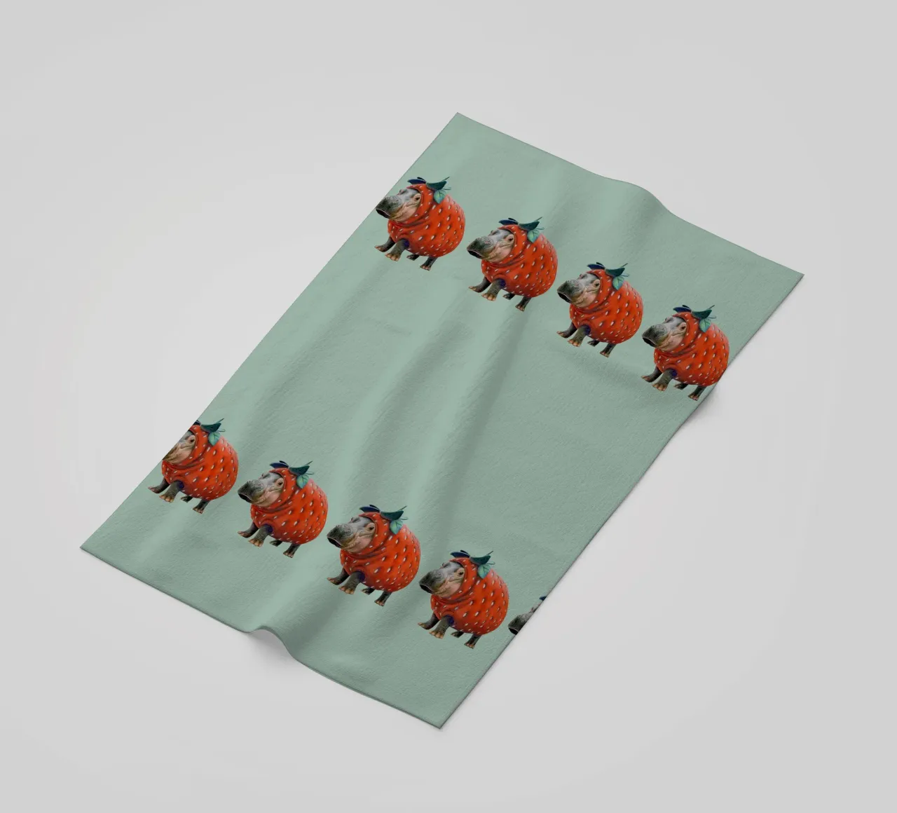 Ippopotamo fragola telo mare da Graphit und Farbe