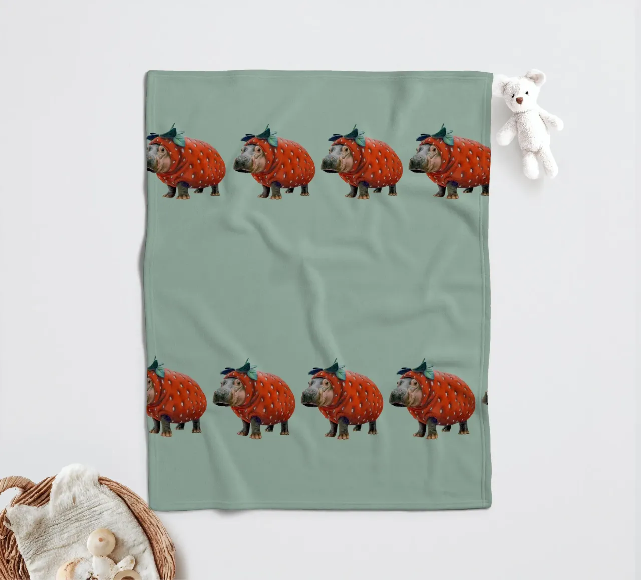 Ippopotamo fragola coperta in pile da Graphit und Farbe