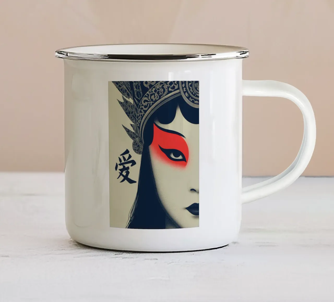 Japandi Amore | Pace e passione tazza in smalto da Autofocus