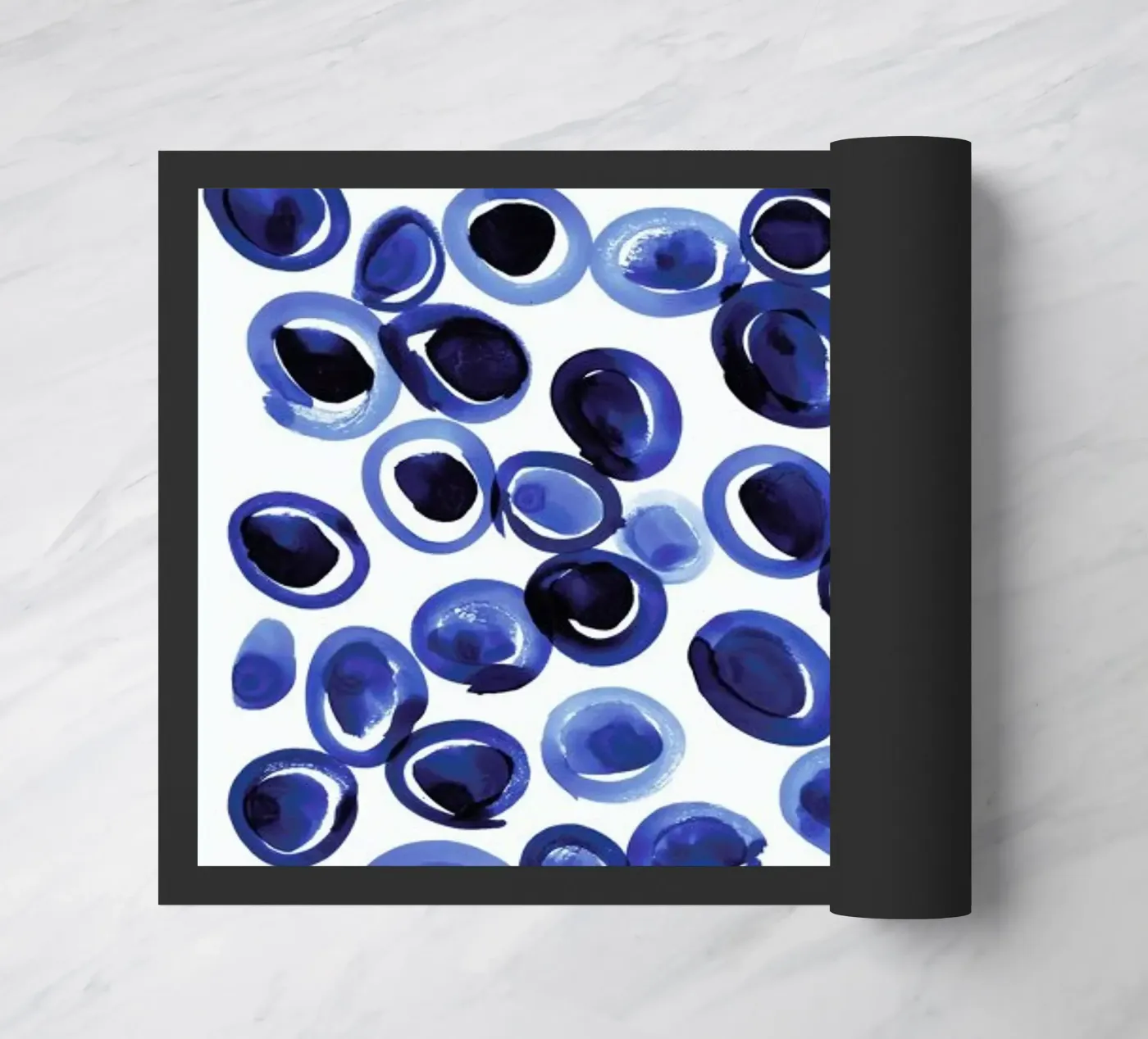 Blue Pebble doormat by Amy Sia