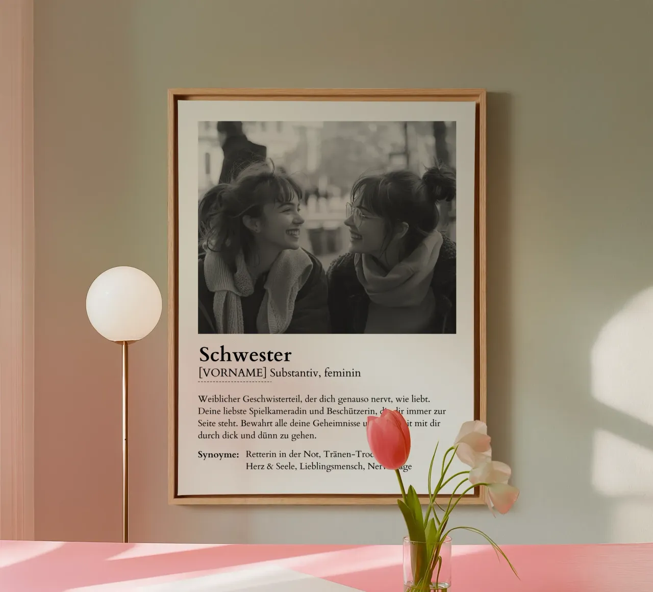 Schwester tela con Cornice a cassetta da Gift Ideas