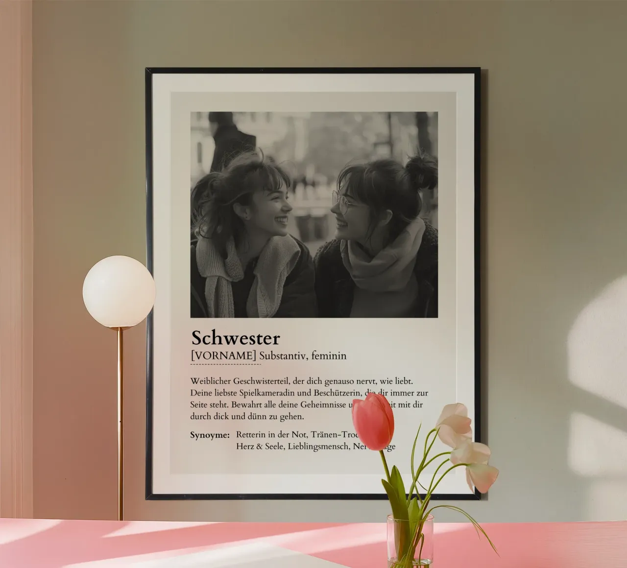 Schwester poster with aluminum frame by Gift Ideas