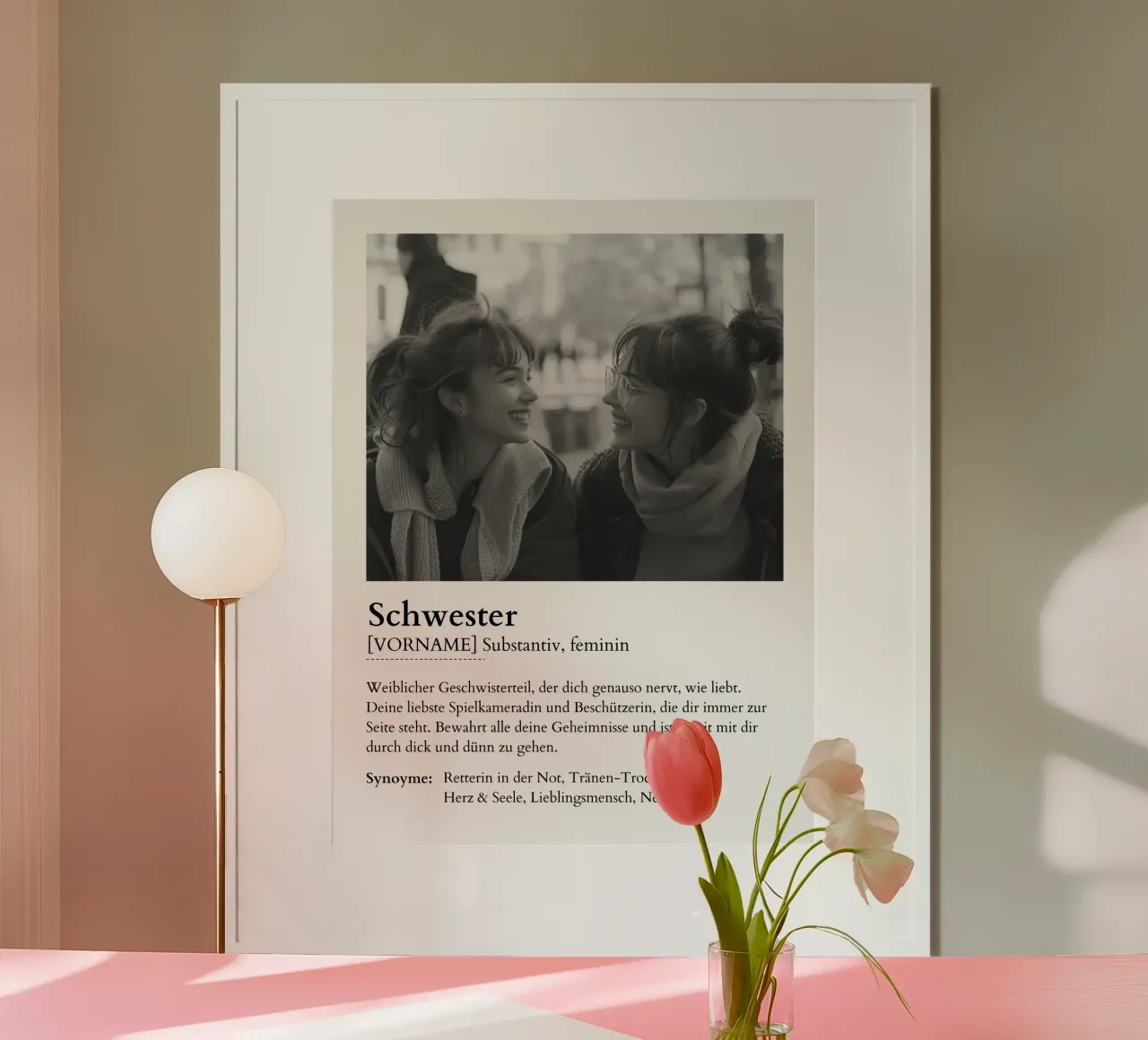 Schwester poster with aluminum frame by Gift Ideas
