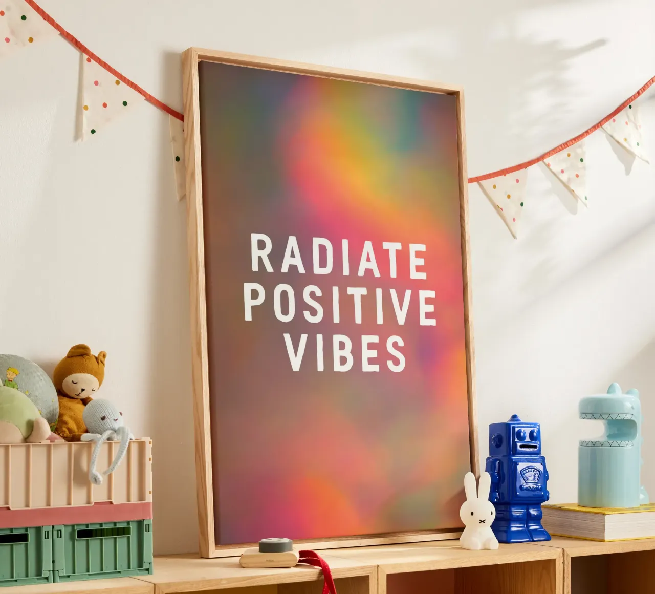 Radiate Postive Vibes tela con Cornice a cassetta da The Native State