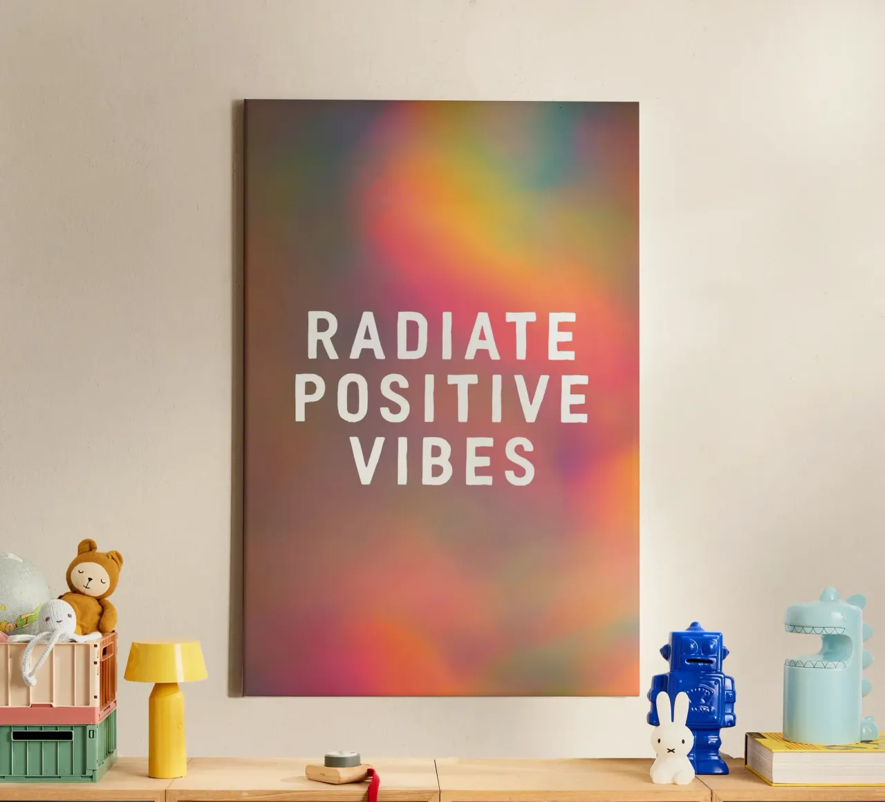 Radiate Postive Vibes tela con Cornice a cassetta da The Native State