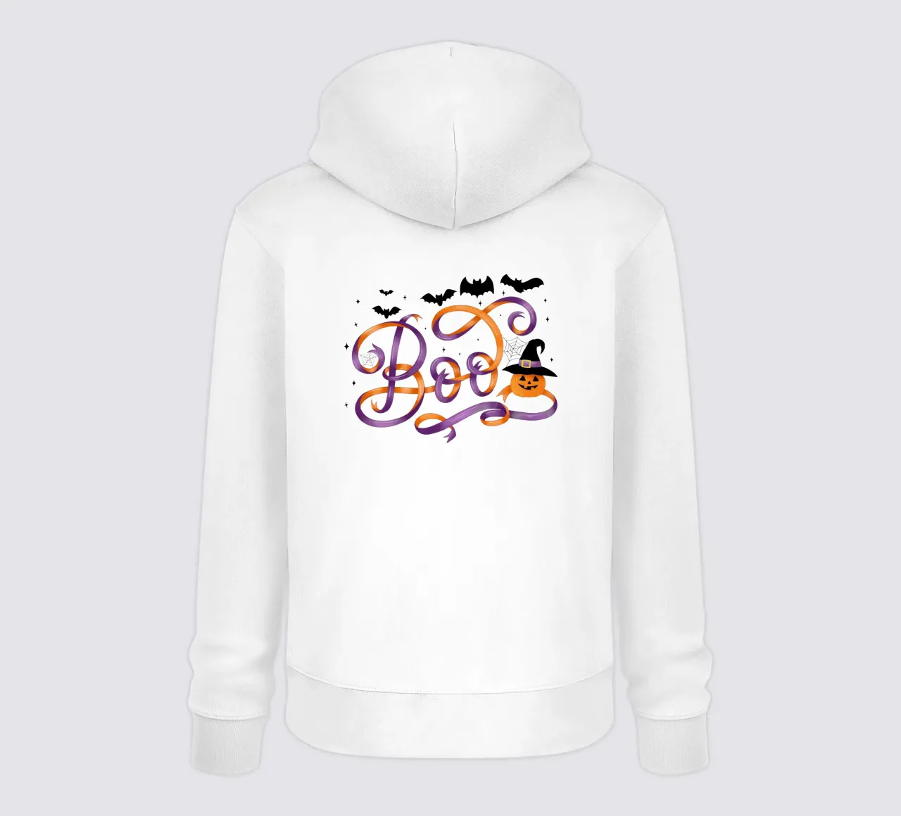 Halloween Boo. Zucca, pipistrelli, luna e ragnatele felpa con cappuccio da CalliLetters