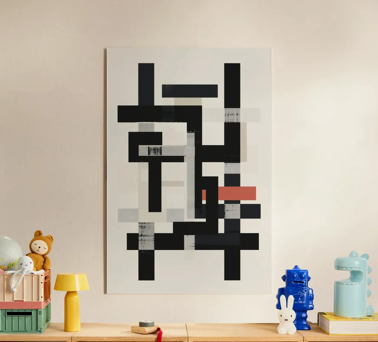 Contemporary Abstract Grid Composition plexiglass da Geometrica