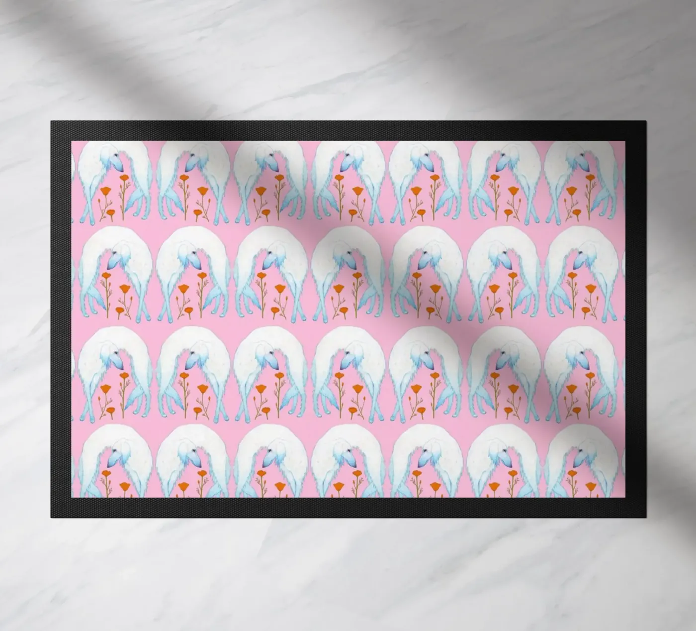 Borzoi pattern Fußmatte von Natalie Foss