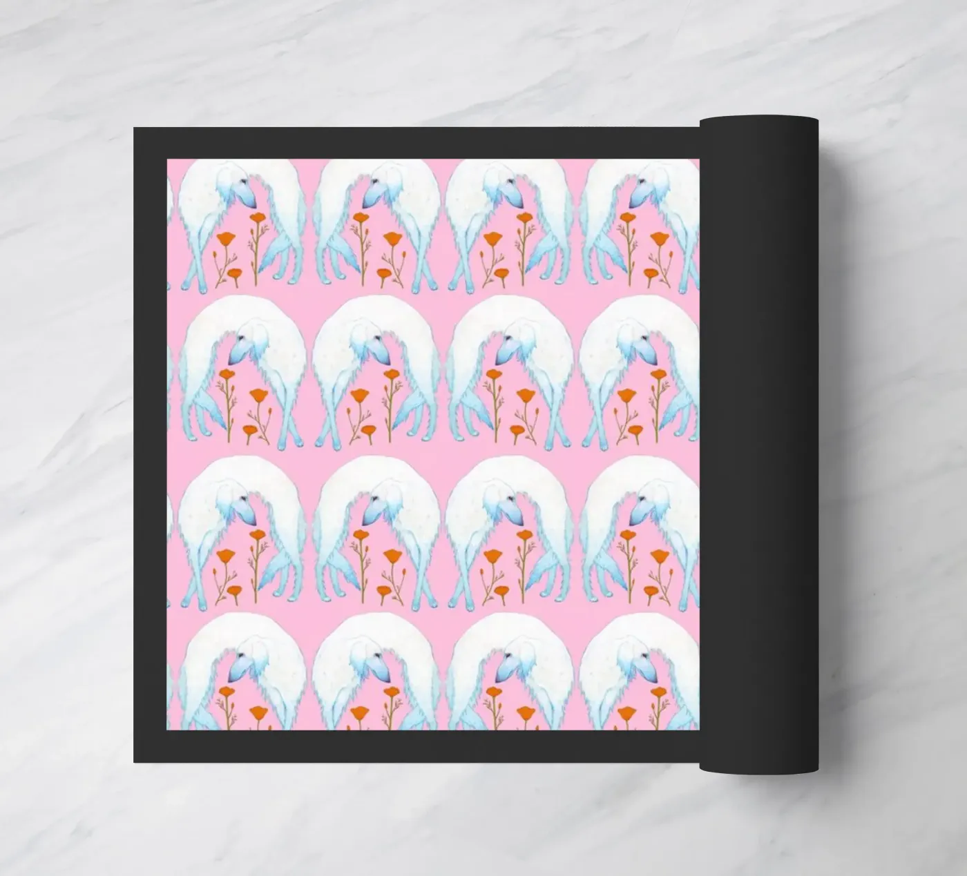 Borzoi pattern doormat by Natalie Foss