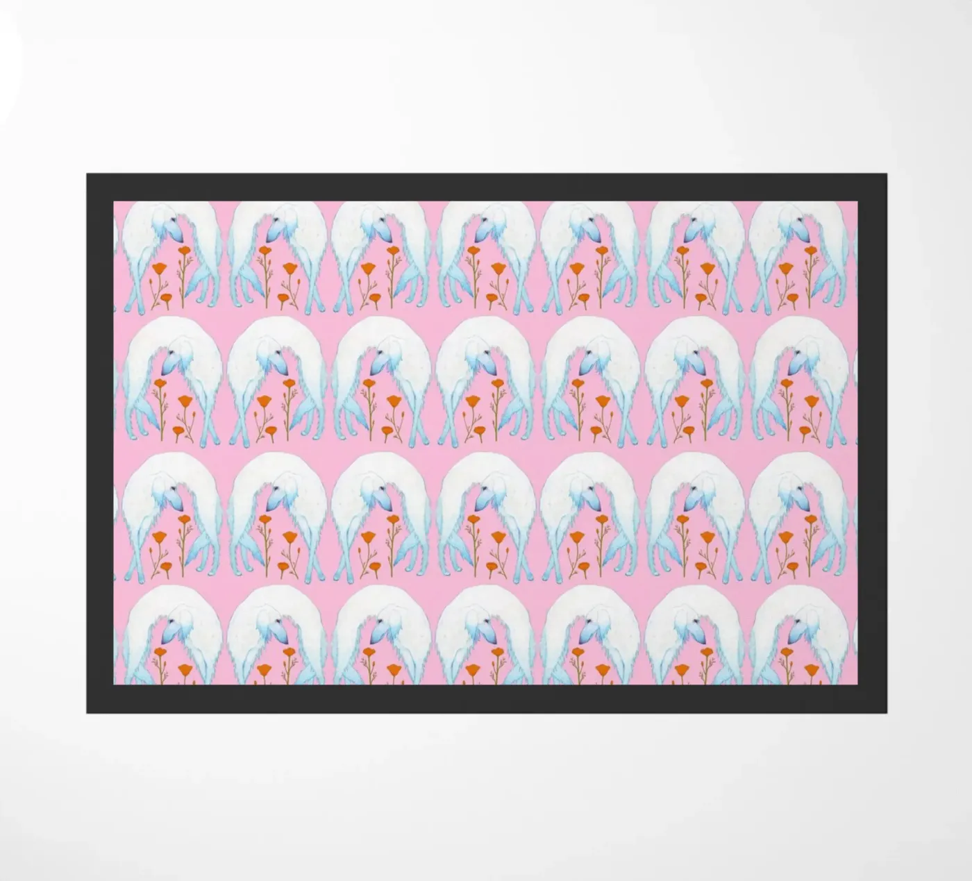 Borzoi pattern doormat by Natalie Foss