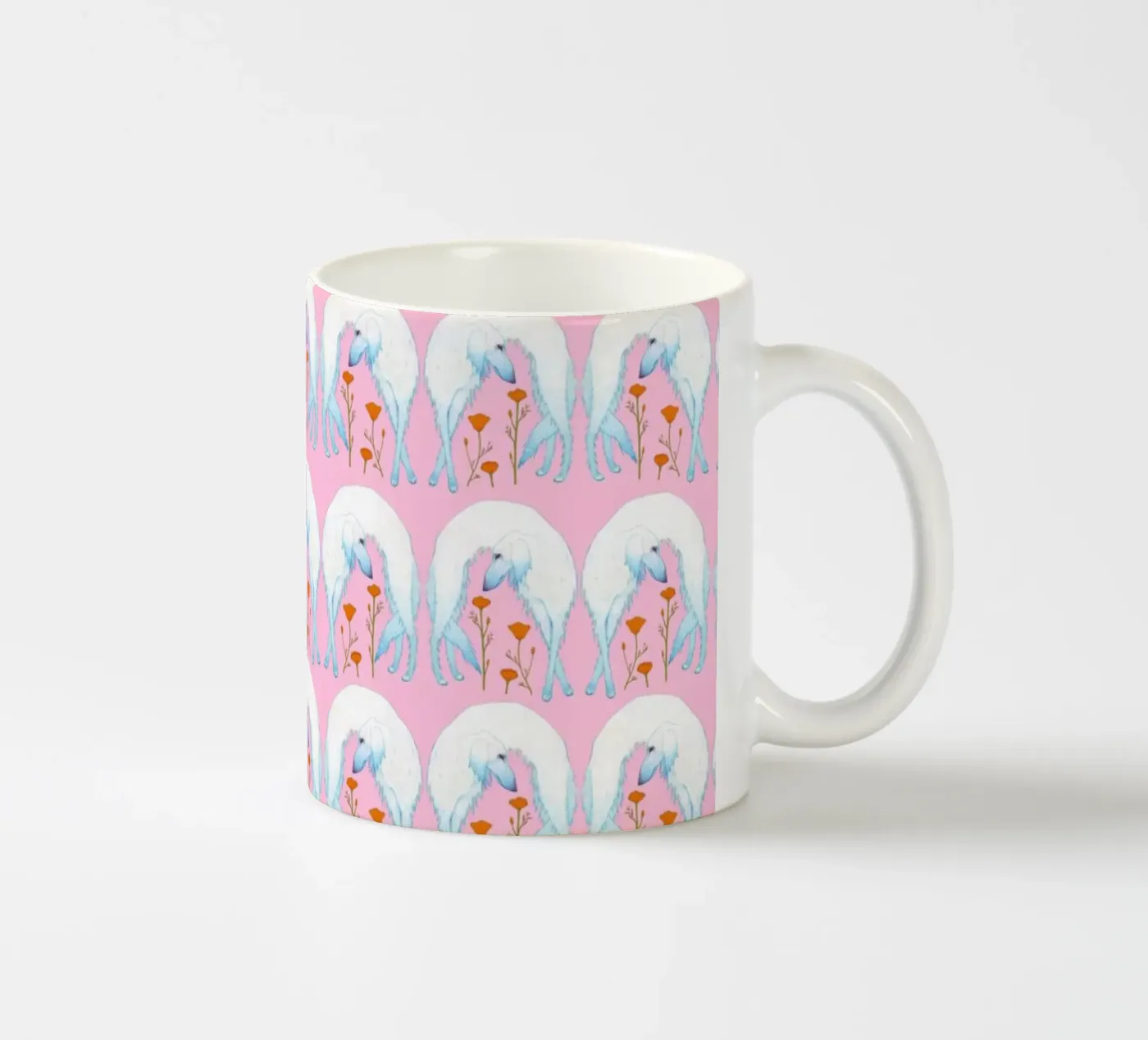 Borzoi pattern keramische mok van Natalie Foss