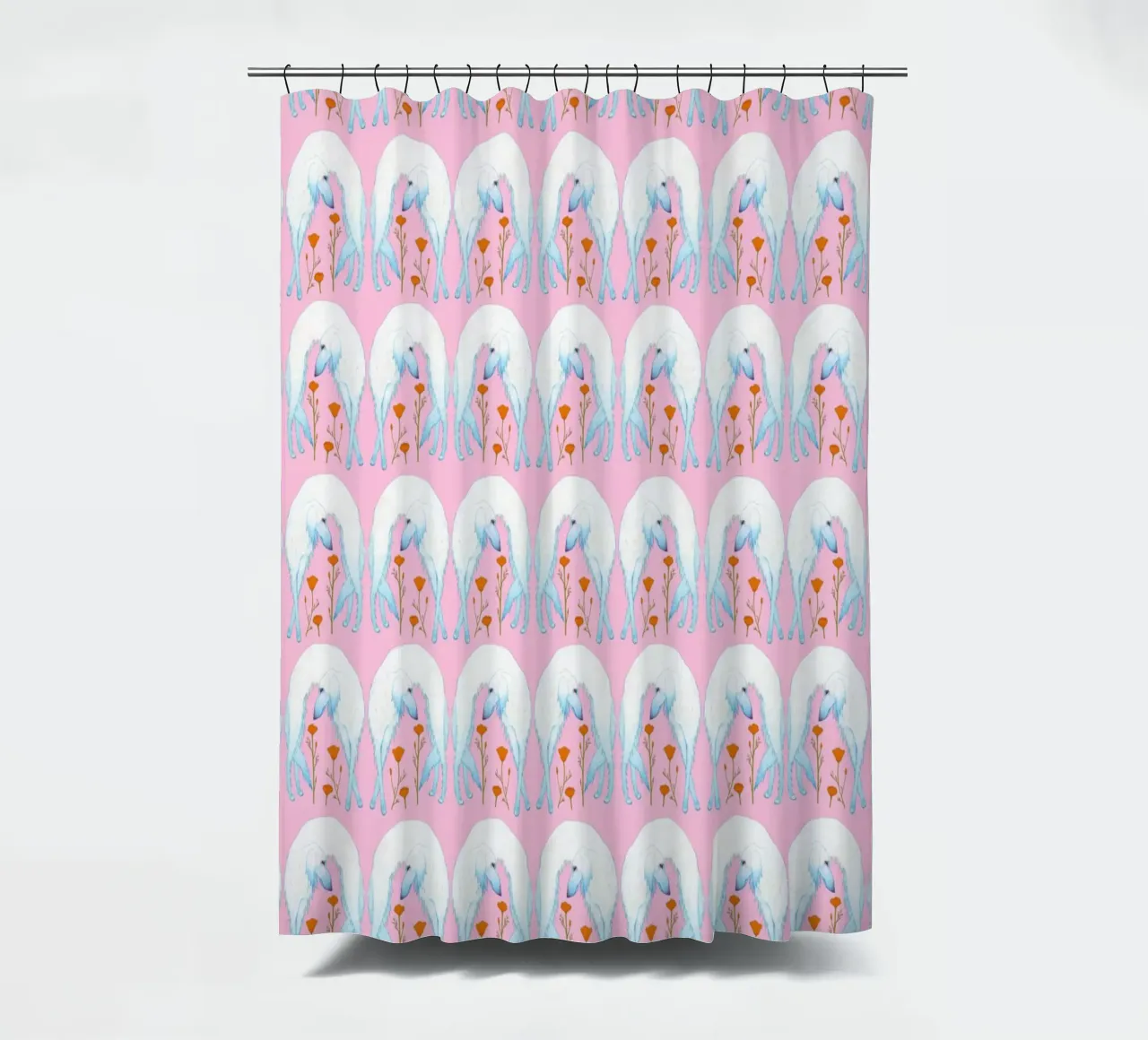 Borzoi pattern tenda da doccia da Natalie Foss