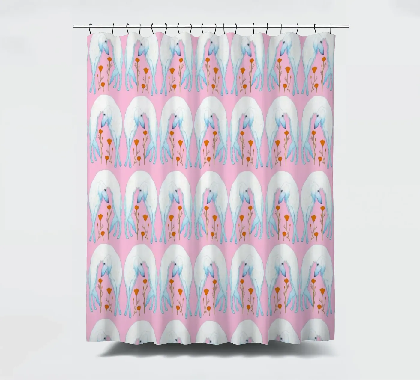 Borzoi pattern Duschvorhang von Natalie Foss