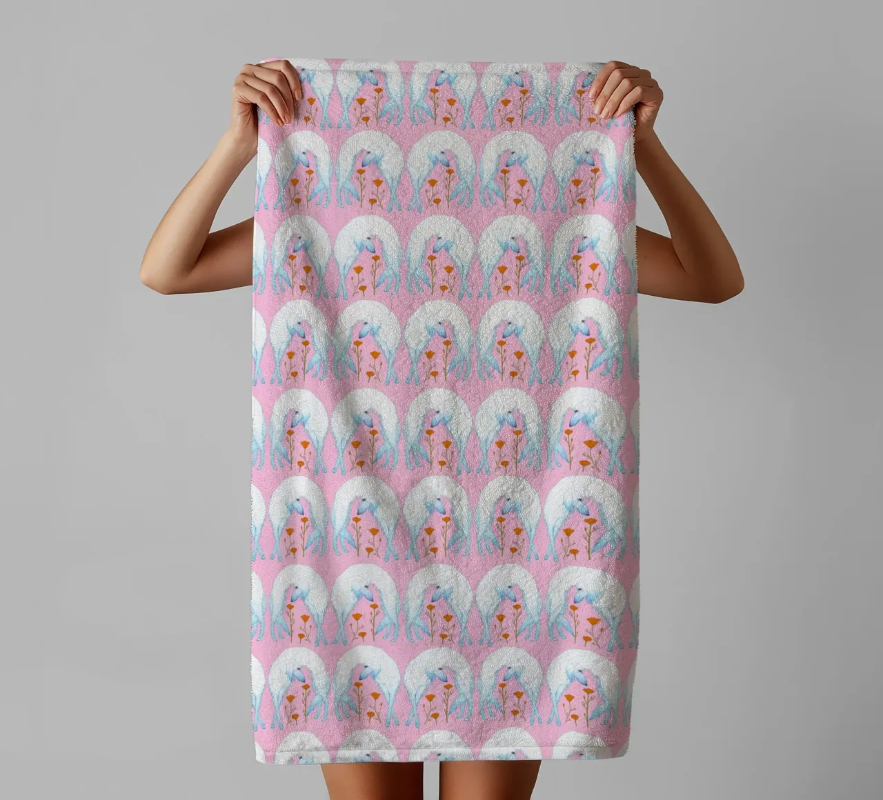 Borzoi pattern asciugamano da bagno da Natalie Foss