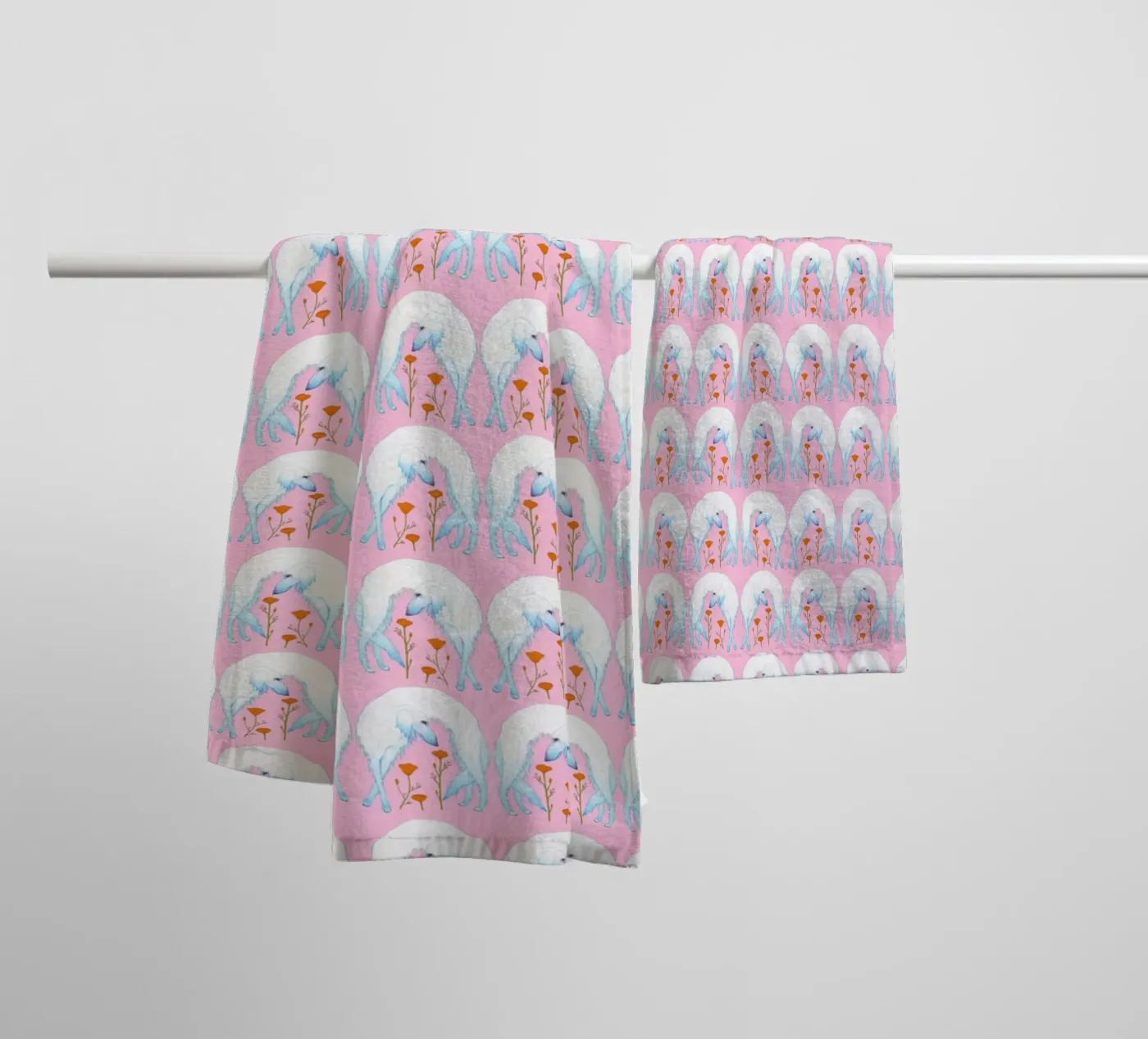 Borzoi pattern towel by Natalie Foss