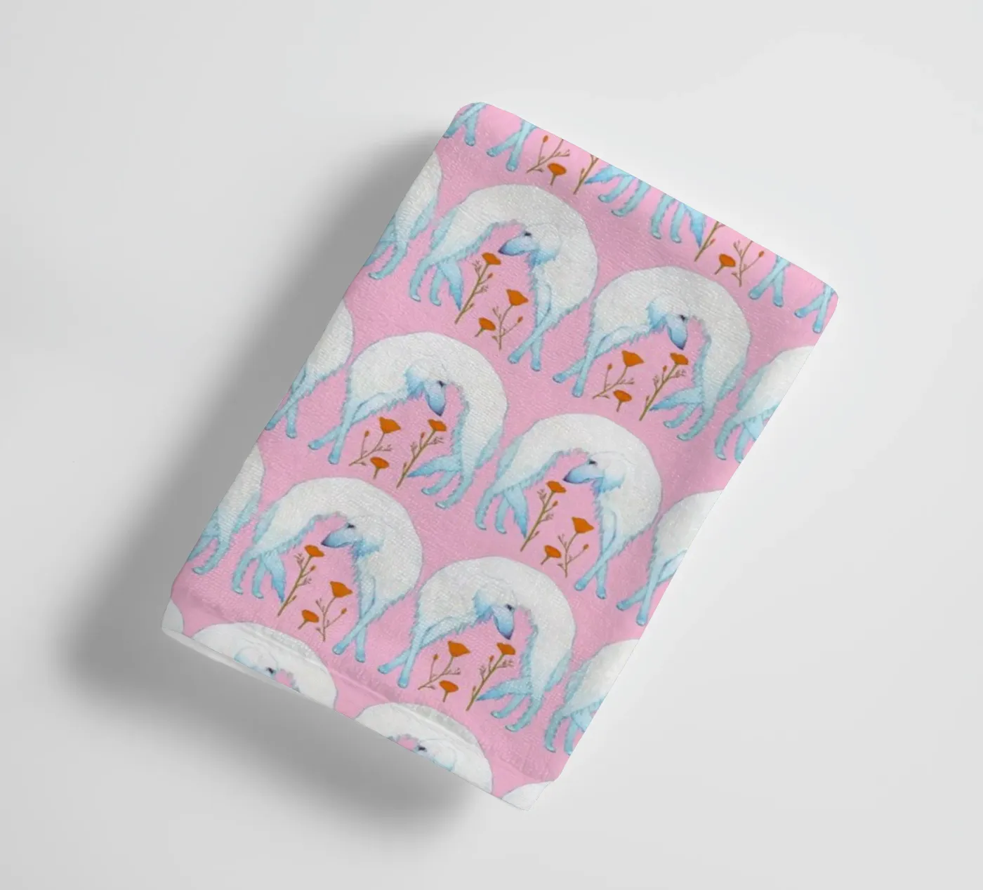 Borzoi pattern towel by Natalie Foss