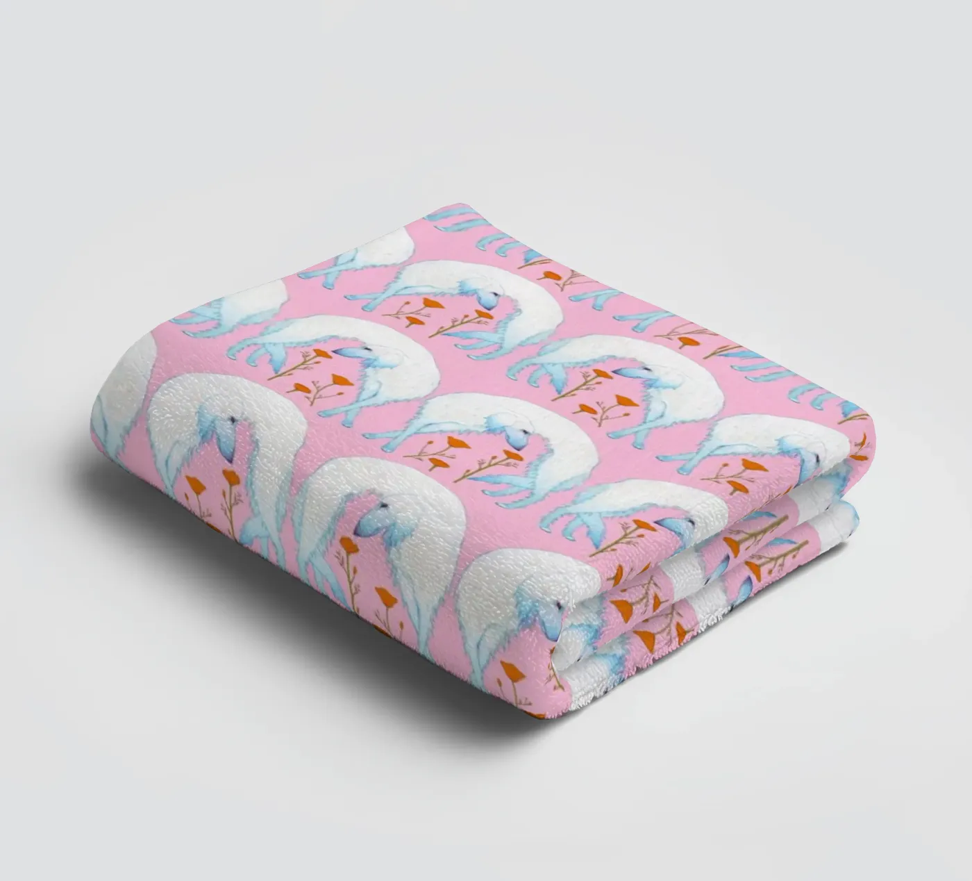 Borzoi pattern towel by Natalie Foss