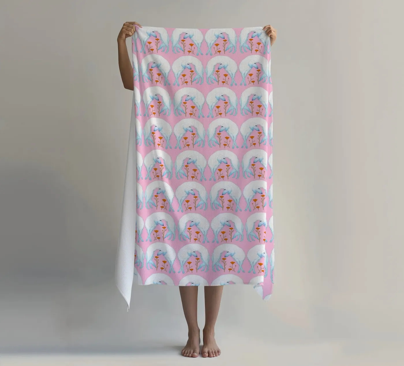 Borzoi pattern Strandtuch von Natalie Foss