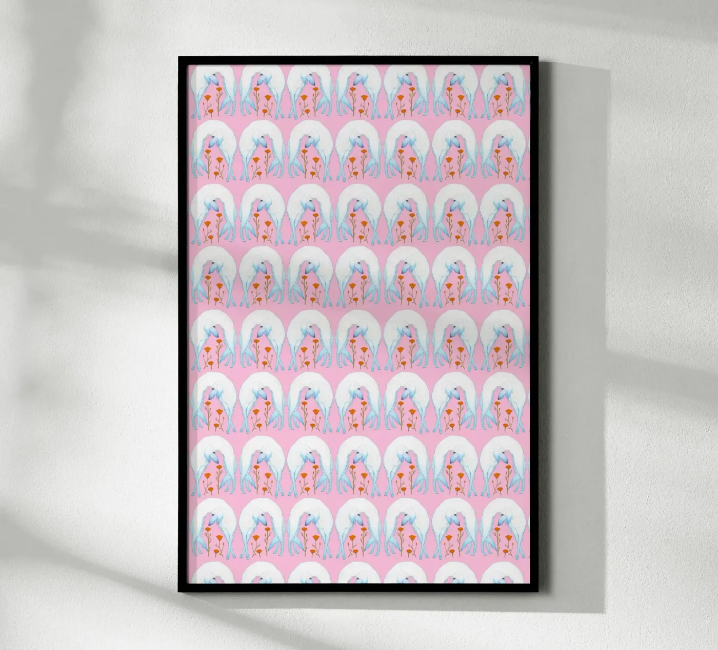 Borzoi pattern poster van Natalie Foss