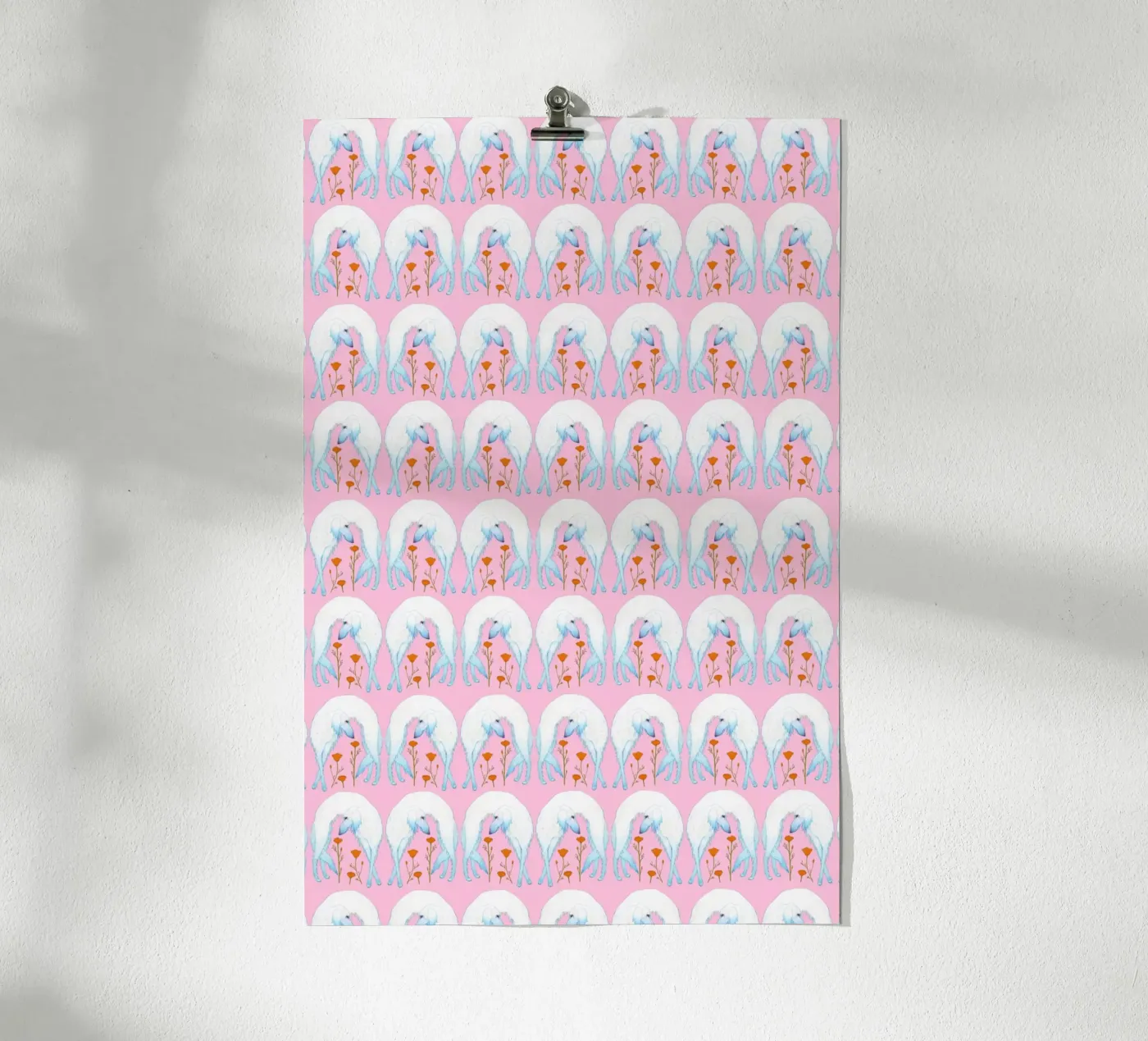 Borzoi pattern poster van Natalie Foss