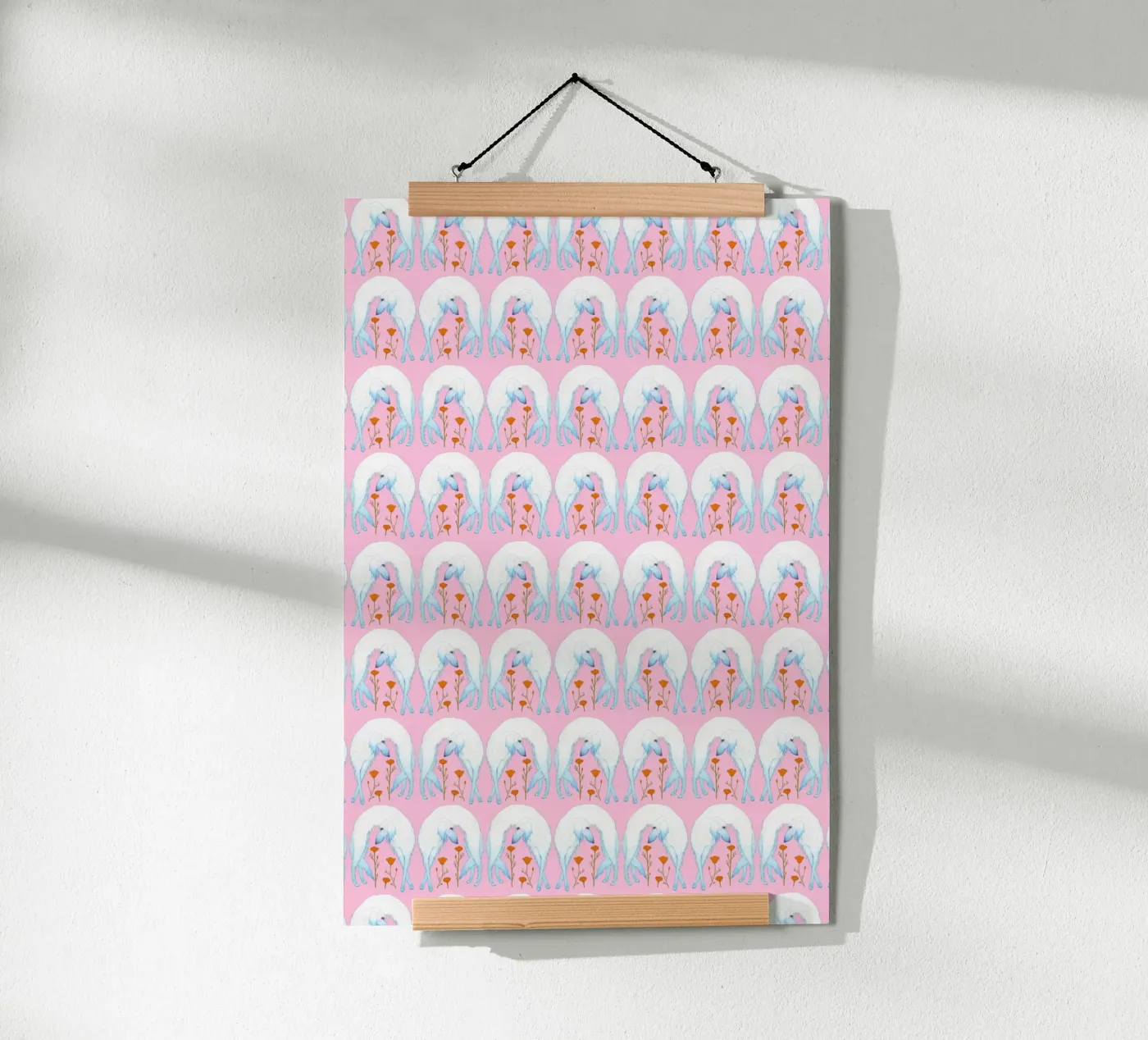 Borzoi pattern poster da Natalie Foss