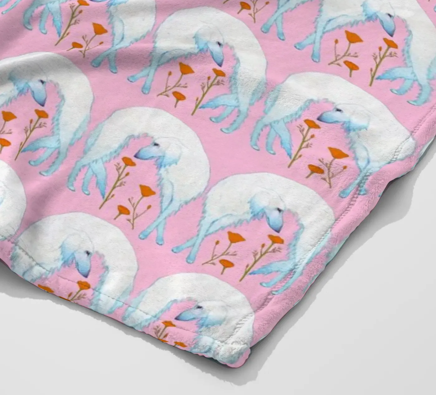 Borzoi pattern Fleecedecke von Natalie Foss
