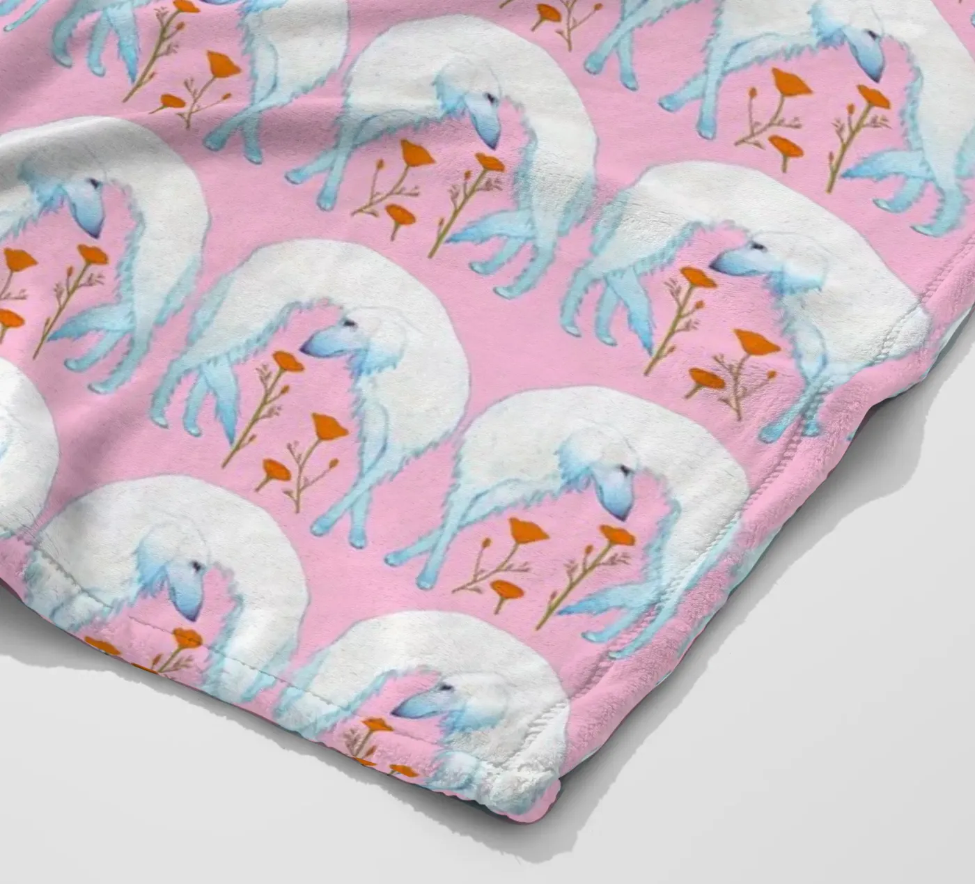 Borzoi pattern fleecedeken van Natalie Foss