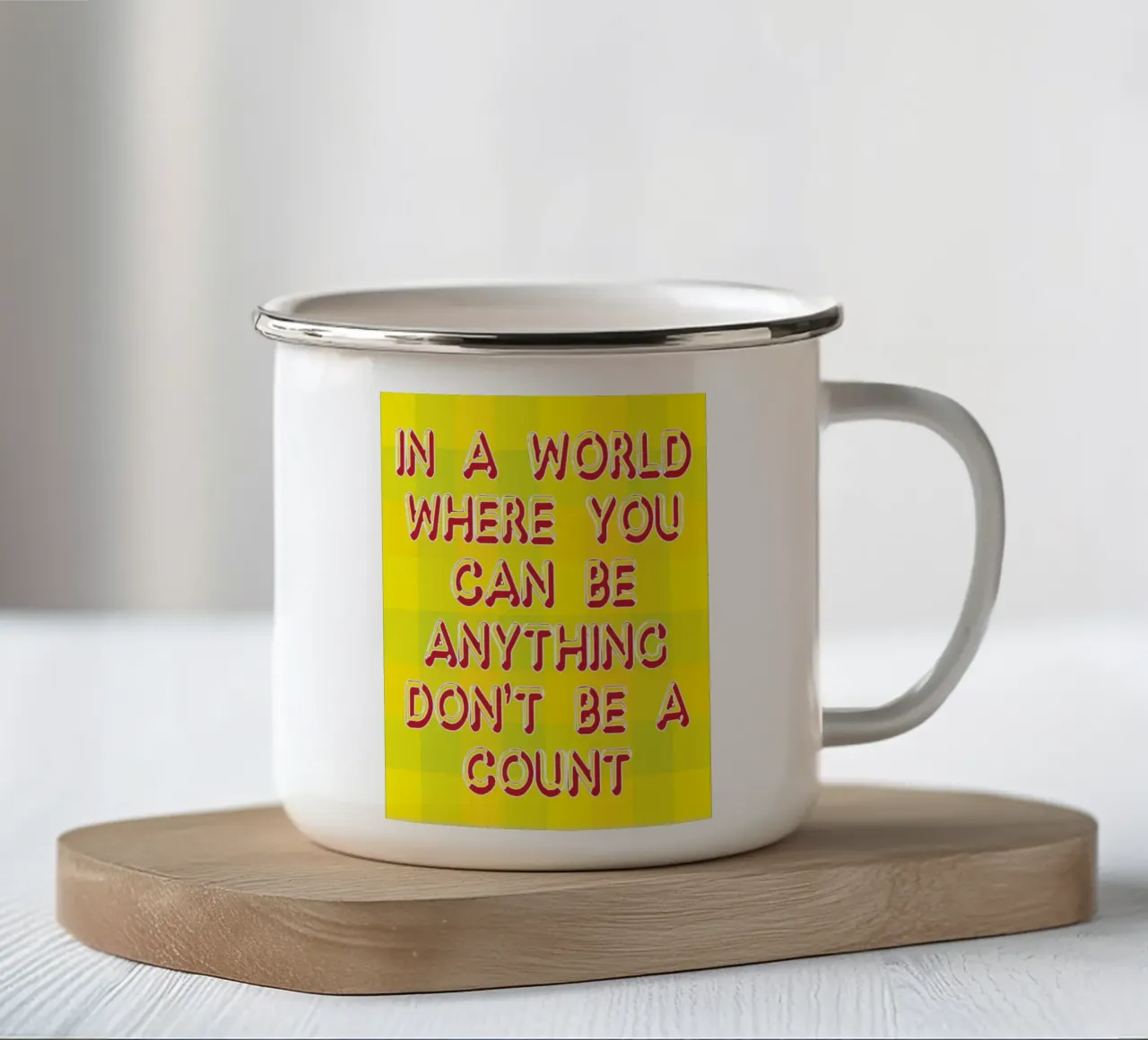 in un mondo in cui si può essere tazza in smalto da ersanim