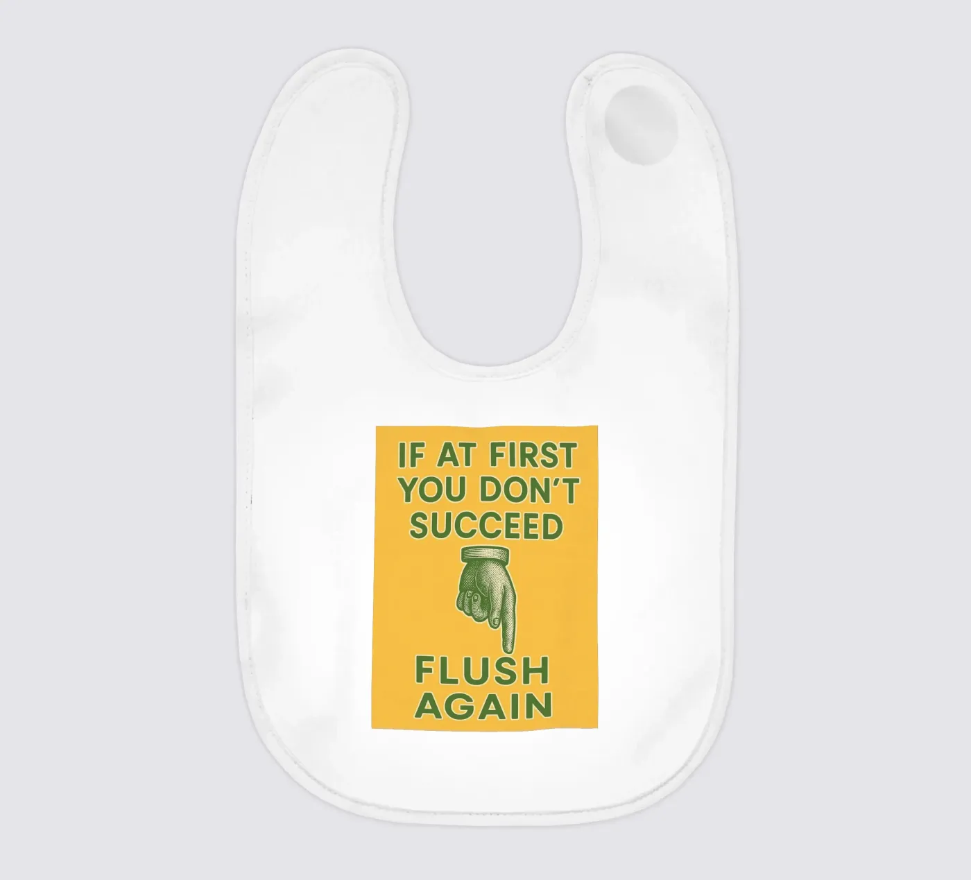 please flush again baby bib by ersanim