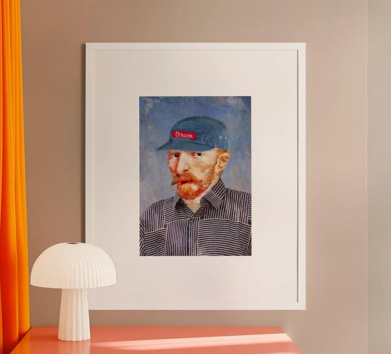 Hipster Vincent poster con telaio in plastica da Dikhotomy