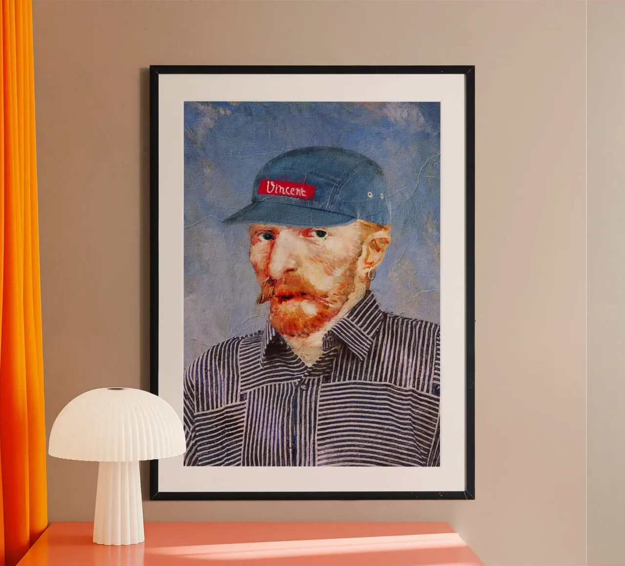Hipster Vincent poster con telaio in plastica da Dikhotomy